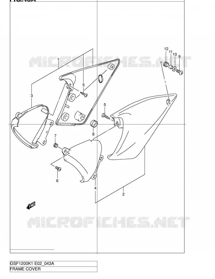 CARENAGES ARRIERE  (MODELE K2/K3/K4/K5) Suzuki MOTO 1200 BANDIT 2001  GSF1200SK1(E2)