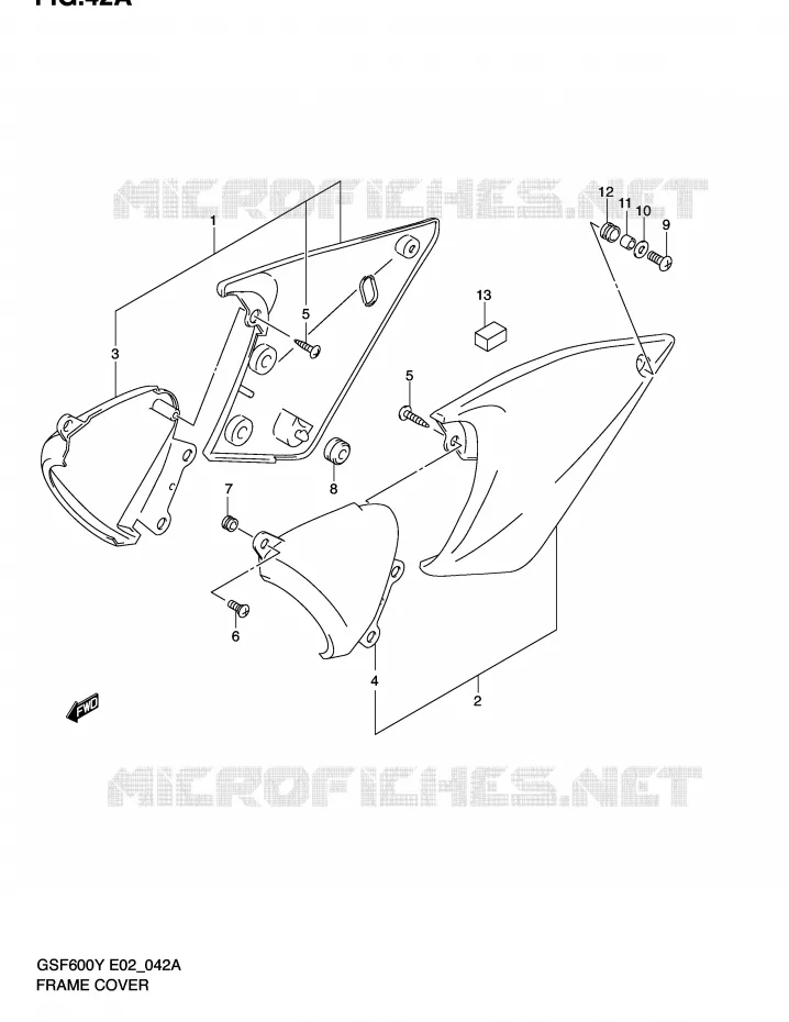 CARENAGES ARRIERE  (MODELE K2/K3/K4) Suzuki MOTO 600 BANDIT 2000  GSF600Y(E2)
