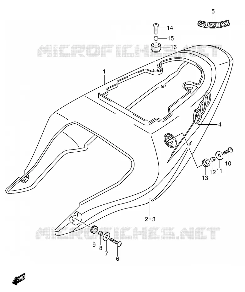 CARENAGES ARRIERE  (MODELE K2) Suzuki MOTO 600 GSX-R 2002  GSX-R600K2(E2)