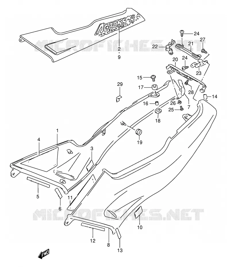 CARENAGES ARRIERE  (MODELE N) Suzuki MOTO 250 GSX 1994  GSX250FR(E24)
