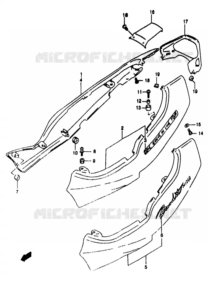 CARENAGES ARRIERE  (MODELE T) Suzuki MOTO 1200 BANDIT 1996  GSF1200T/GSF1200ST
