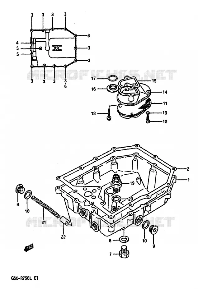 CARTER INFERIEUR (MODELE J/K) Suzuki MOTO 750 GSX-R 1989  GSX-R750K(K/L/M)