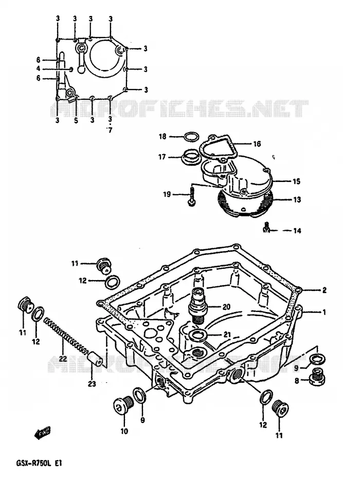 CARTER INFERIEUR (MODELE L) Suzuki MOTO 750 GSX-R 1990  GSX-R750L(J/K/L)