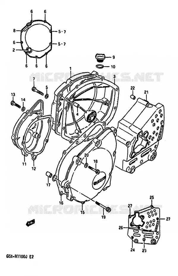 CARTER Suzuki MOTO 1100 GSX-R 1988  GSX-R1100J(G/H/J)