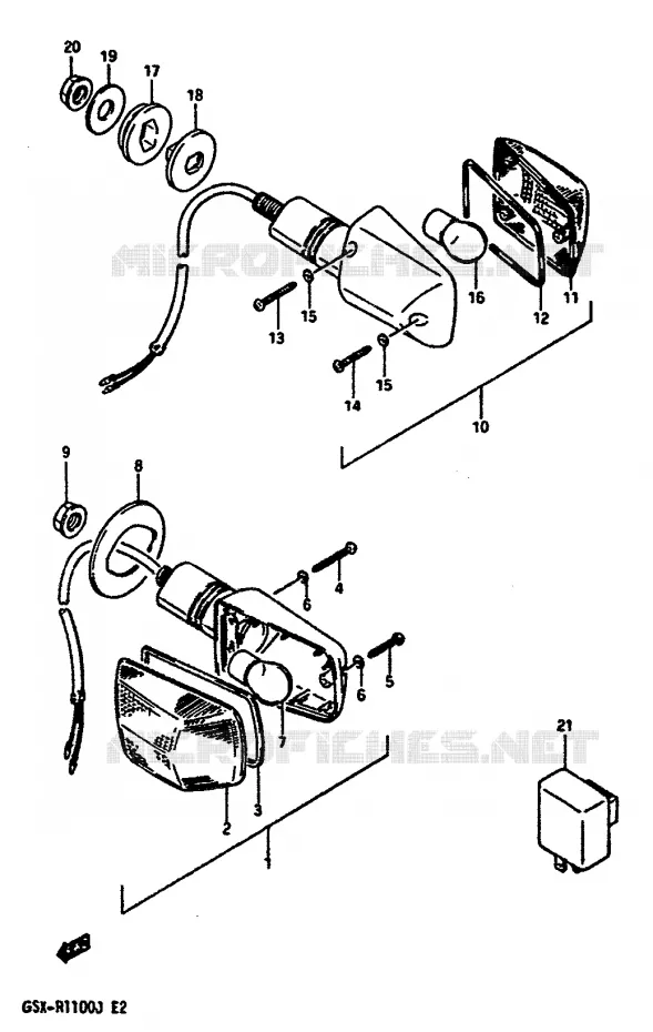 CLIGNOTANTS (E1,E6,E24) Suzuki MOTO 1100 GSX-R 1988  GSX-R1100J(G/H/J)
