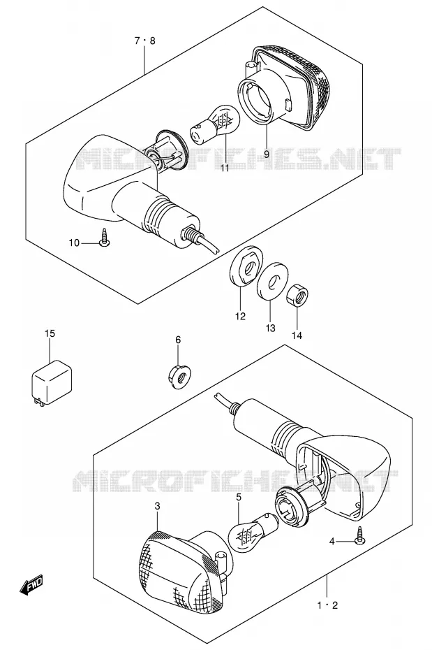 CLIGNOTANTS (E24,F.NO.100197~) Suzuki MOTO 1400 GSX 2005  GSX1400U1K5(E2)