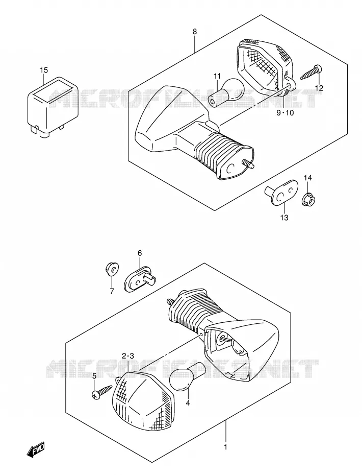 CLIGNOTANTS (MODELE K2/K3) Suzuki MOTO 600 GSX-R 2003  GSX-R600ZK3(E2)