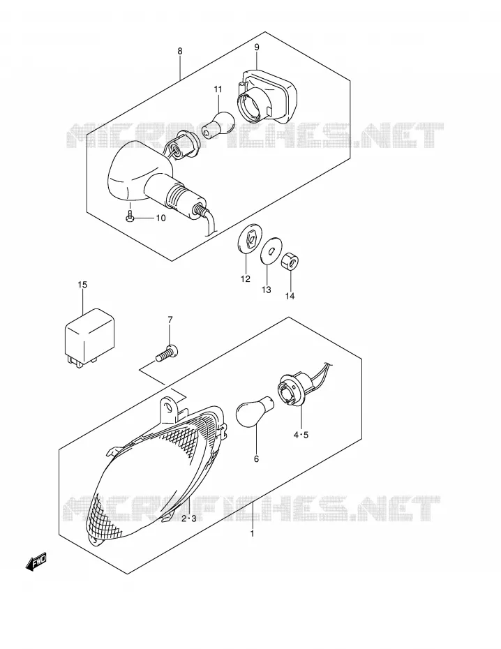 CLIGNOTANTS (MODELE K4) Suzuki MOTO 1300 HAYABUSA 2005  GSX1300RU2K5(E2)