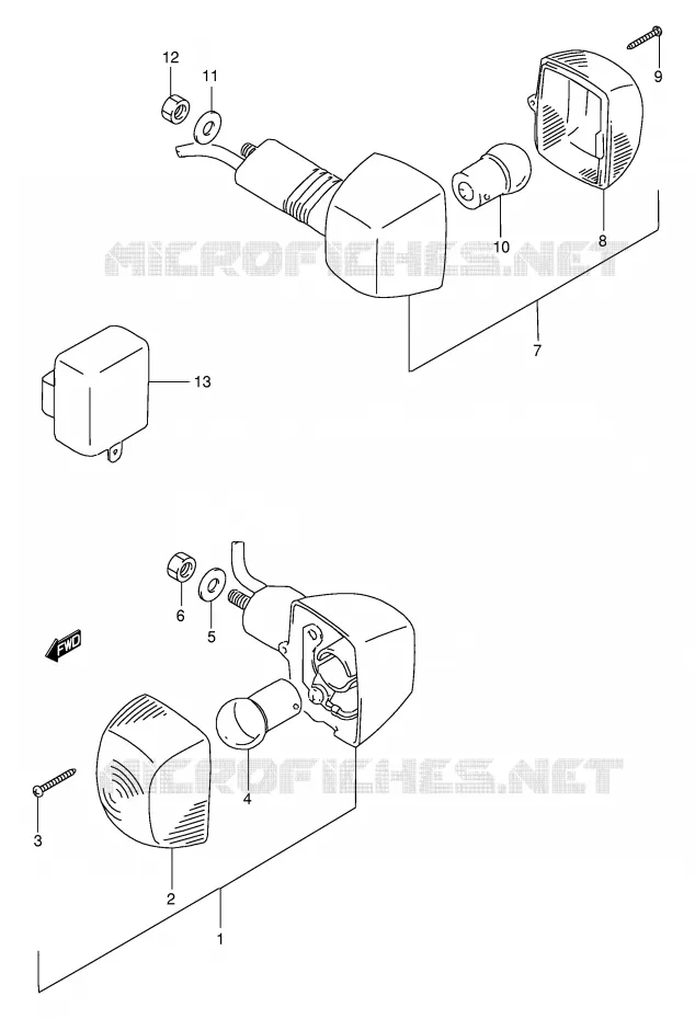 CLIGNOTANTS (MODELE M) Suzuki MOTO 250 GSX 1997  GSX250FV(E24)