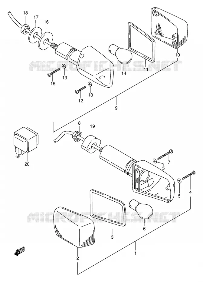 CLIGNOTANTS (MODELE S) Suzuki MOTO 600 BANDIT 1996  GSF600T(E2)