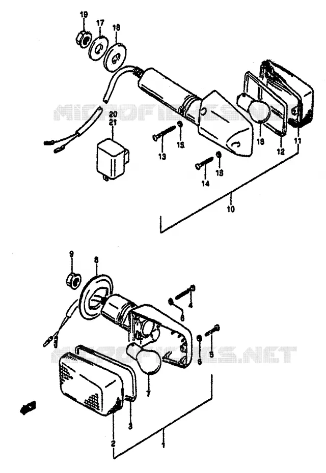 CLIGNOTANTS Suzuki MOTO 1100 GSX-R 1991  GSX-R1100M(M/N)