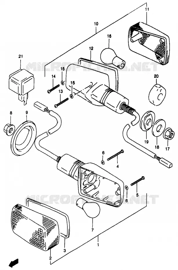 CLIGNOTANTS Suzuki MOTO 1200 BANDIT 1996  GSF1200ST(T/V/W/X/Y)