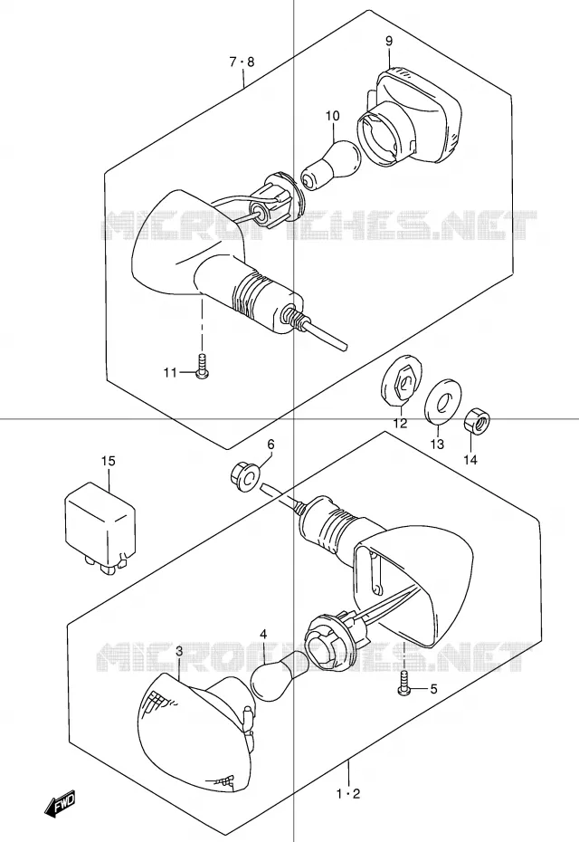 CLIGNOTANTS Suzuki MOTO 1200 GSX 1999  GSX1200X(E4)