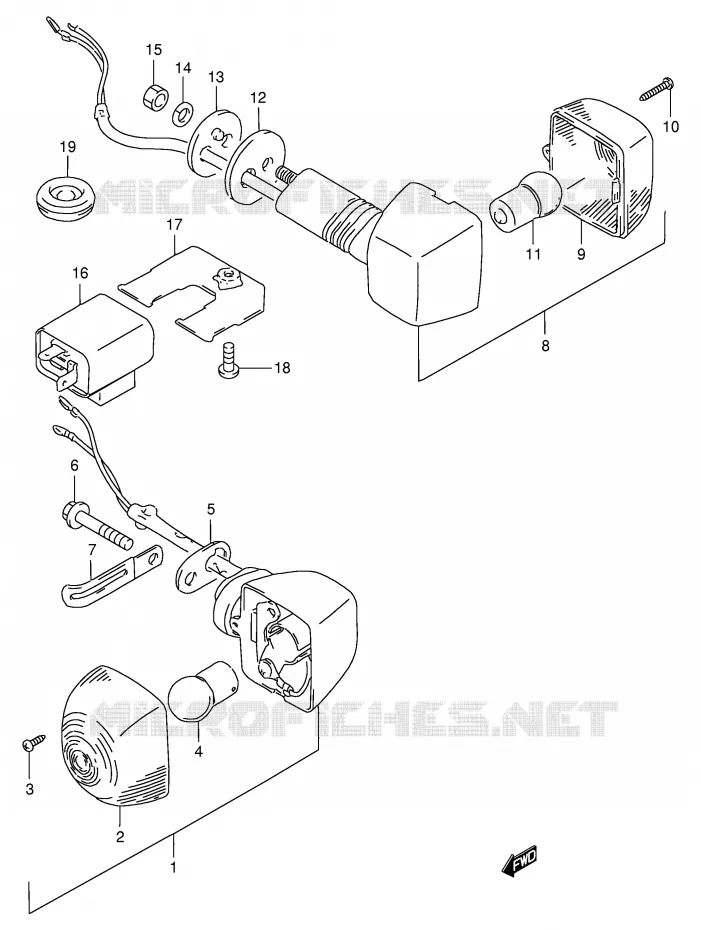 CLIGNOTANTS Suzuki MOTO 400 GSX-R 1990  GSX-R400RL(E30)
