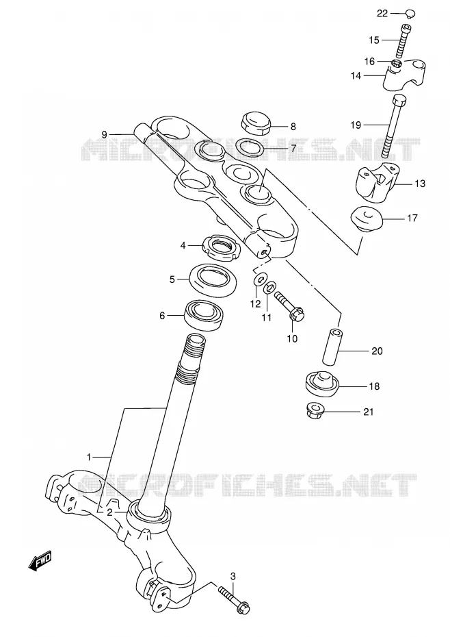 COLONNE DE DIRECTION (GSF1200SAV) Suzuki MOTO 1200 BANDIT 1996  GSF1200ST(E28)