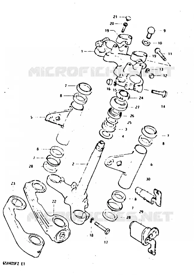 COLONNE DE DIRECTION (MODELE X) Suzuki MOTO 400 GSX 1981  GSX400FX(X/Z)
