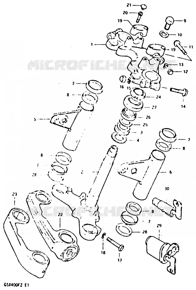COLONNE DE DIRECTION (MODELE Z) Suzuki MOTO 400 GSX 1980  GSX400FT