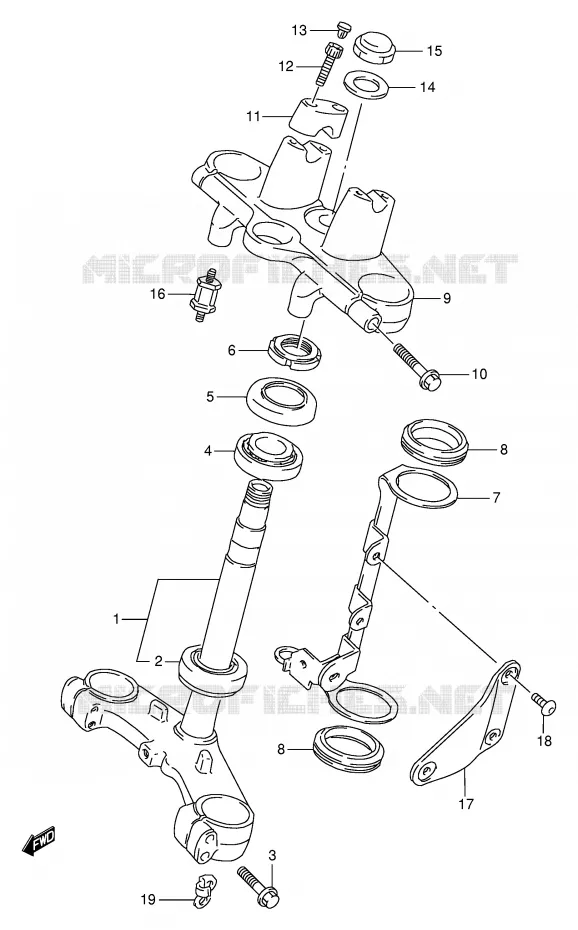 COLONNE DE DIRECTION Suzuki MOTO 600 BANDIT 1999  GSF600X(E2)