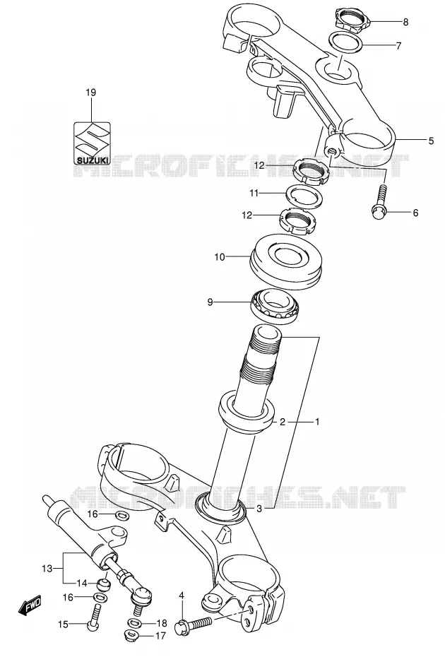 COLONNE DE DIRECTION Suzuki MOTO 600 GSX-R 2005  GSX-R600U3XK5(E2)