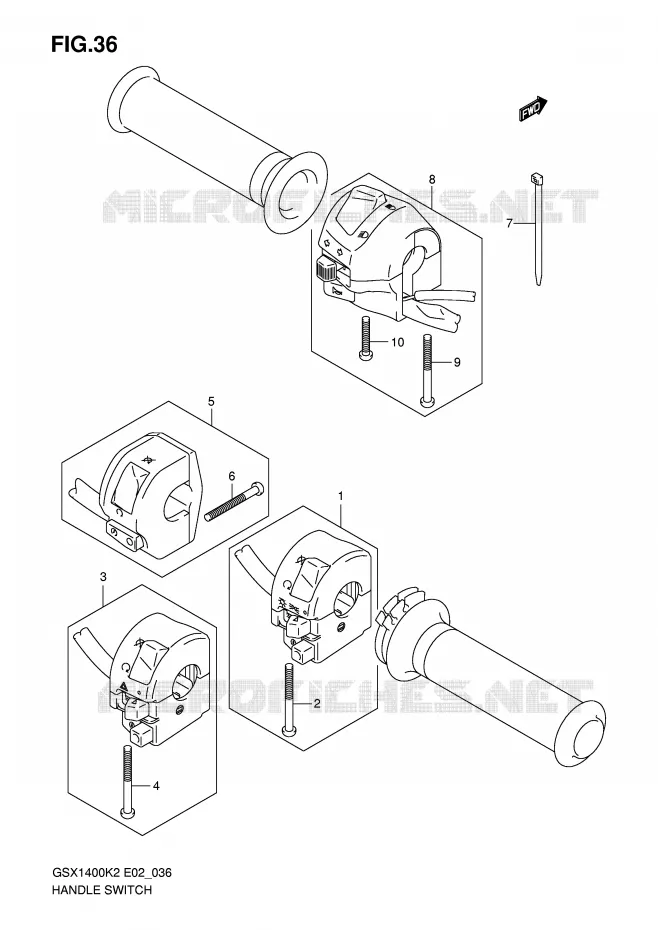 COMMODOS (MODELE K2/K3) Suzuki MOTO 1400 GSX 2003  GSX1400U1K3(E2)