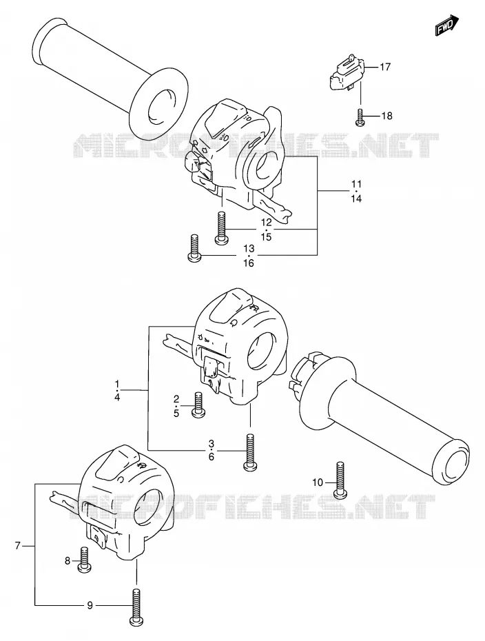 COMMODOS (MODELE V/W/X) Suzuki MOTO 600 BANDIT 1998  GSF600WSUW(E2)