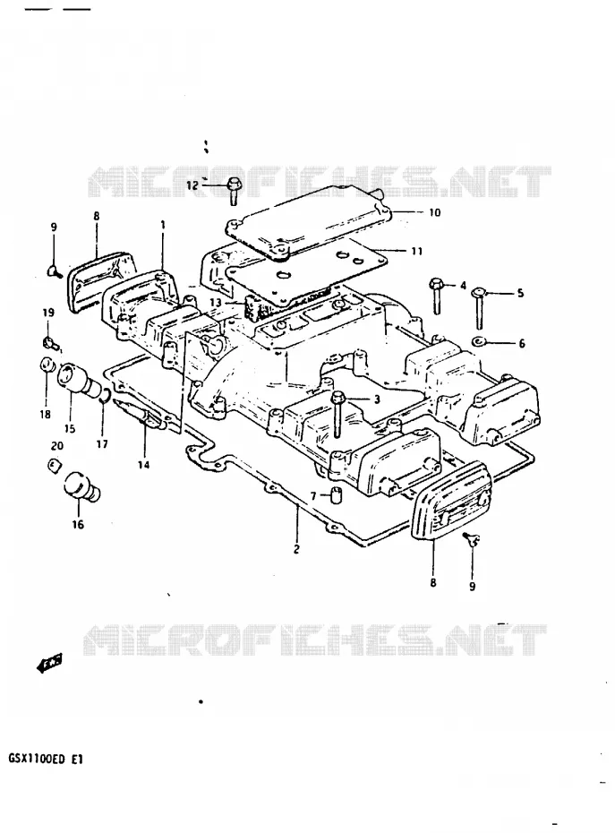 COUVERCLE DE CULASSE (MODELE D) Suzuki MOTO 1100 GSX 1982  GSX1100Z(Z/D)