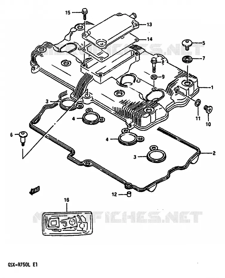 COUVERCLE DE CULASSE (MODELE L) Suzuki MOTO 750 GSX-R 1988  GSX-R750J(J/K/L)