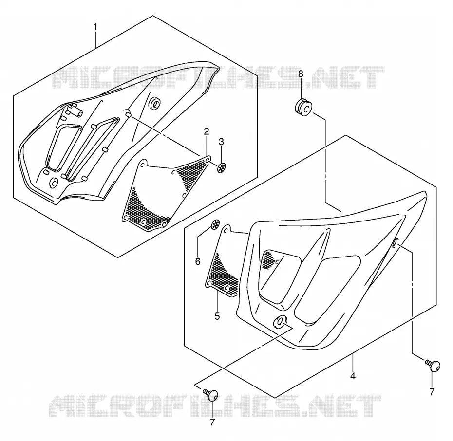 COUVERCLES DE CADRE AVANT (GSF650/A) Suzuki MOTO 650 BANDIT 2005  GSF650SK5(E2)