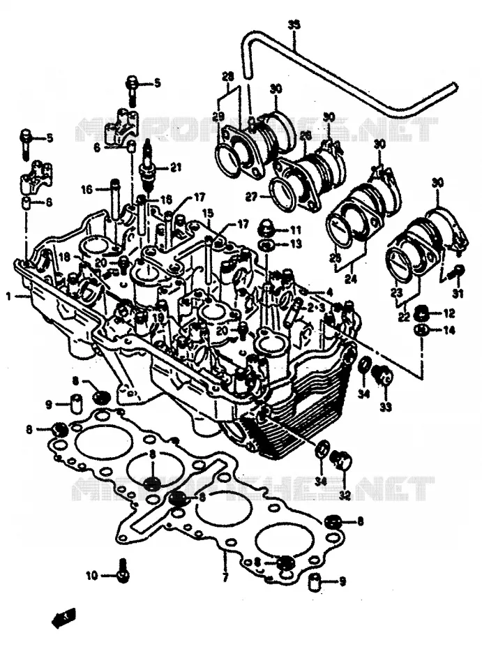 CULASSE Suzuki MOTO 1100 GSX-R 1991  GSX-R1100M(M/N)