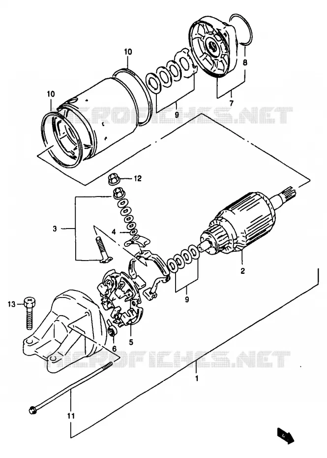 DEMARREUR Suzuki MOTO 1200 BANDIT 2000  GSF1200SAY(T/V/W/X/Y)