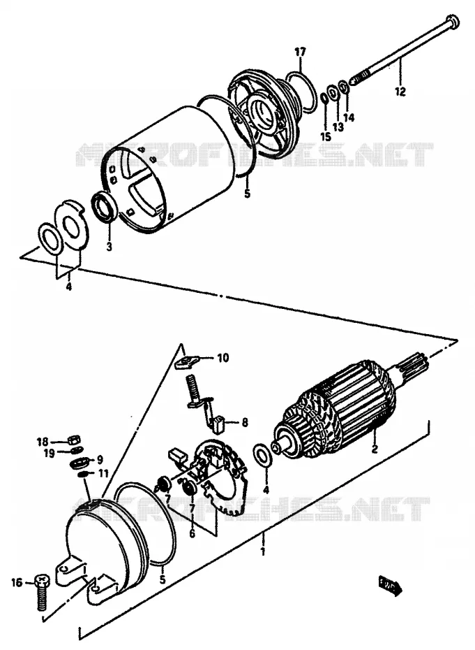 DEMARREUR Suzuki MOTO 750 GSX-R 1986  GSX-750G(F/G/H) E34
