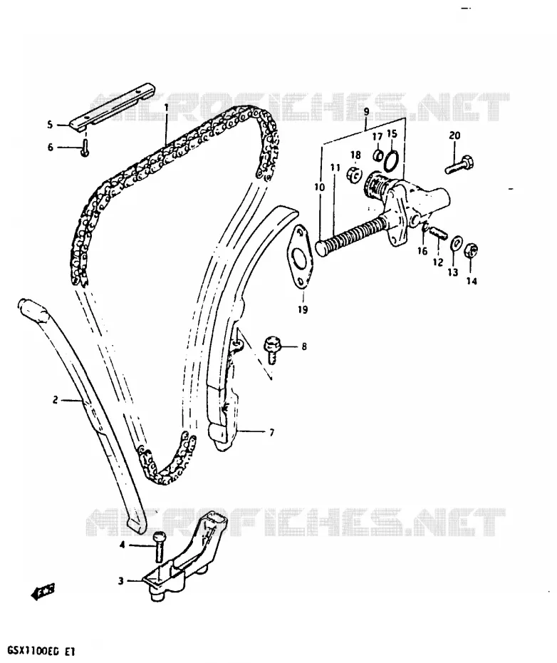 DISTRIBUTION (MODELE D) Suzuki MOTO 1100 GSX 1982  GSX1100Z(Z/D)