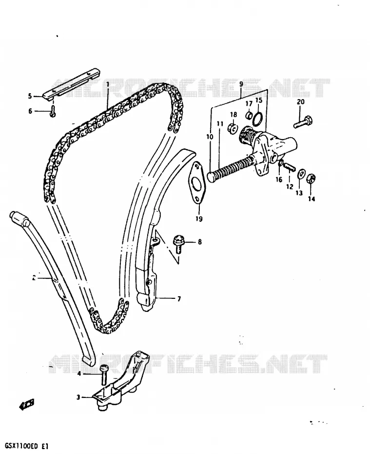 DISTRIBUTION (MODELE Z) Suzuki MOTO 1100 GSX 1982  GSX1100Z(Z/D)