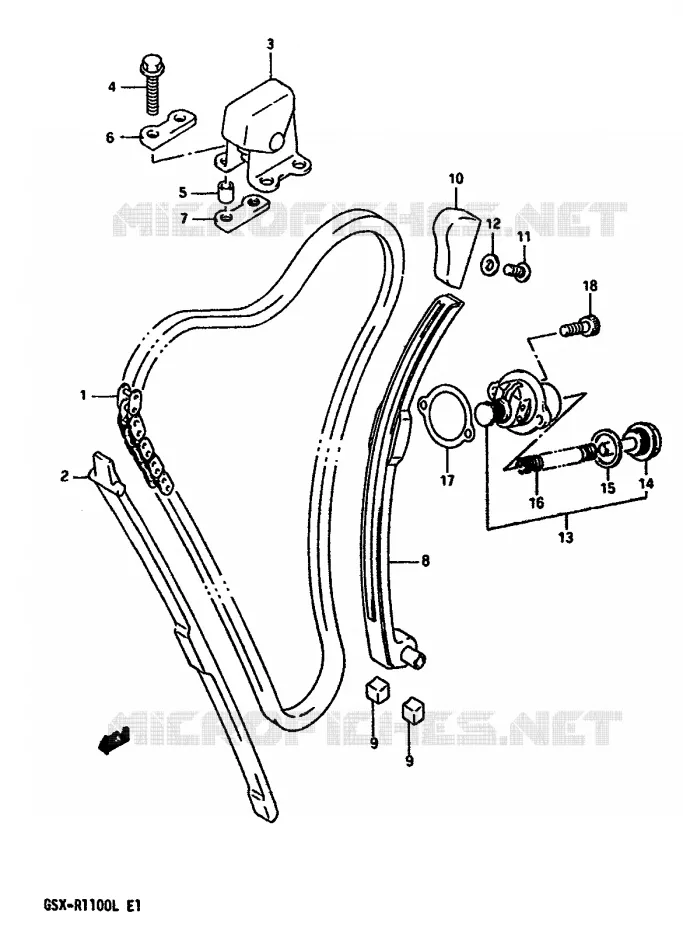 DISTRIBUTION Suzuki MOTO 1100 GSX-R 1990  GSX-R1100L(K/L)