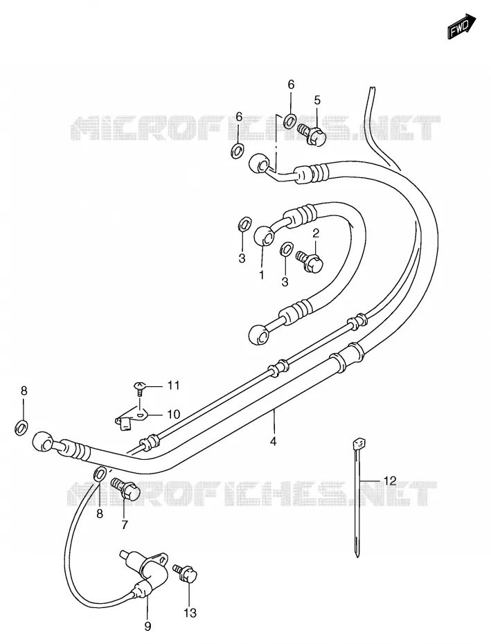 DURITE DE FREIN ARRIERE (GSF1200SAV/SAW/SAX/SAY) Suzuki MOTO 1200 BANDIT 2000  GSF1200Y/GSF1200SY/GSF1200SAY