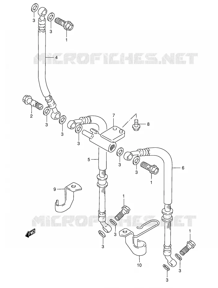 DURITE DE FREIN AVANT (GSF1200ST/SV/SW/SX/SY) Suzuki MOTO 1200 BANDIT 1997  GSF1200SV(E28)
