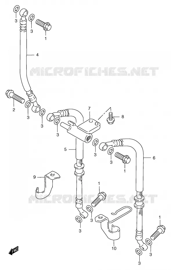DURITE DE FREIN AVANT (GSF1200T/V/W/X/Y/ST/SV/SW/SX/SY) Suzuki MOTO 1200 BANDIT 2000  GSF1200SAY(E2)