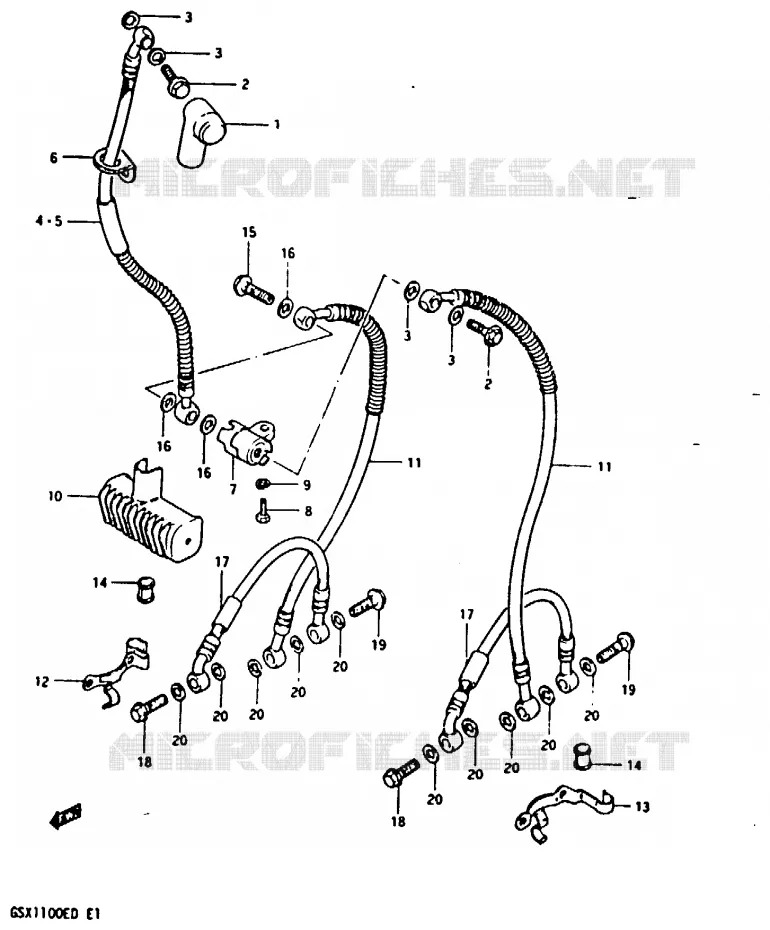 DURITE DE FREIN AVANT (GSX1100EZ/ED/EXD/ESD) Suzuki MOTO 1100 GSX-E 1983  GSX1100EXD(Z/D)