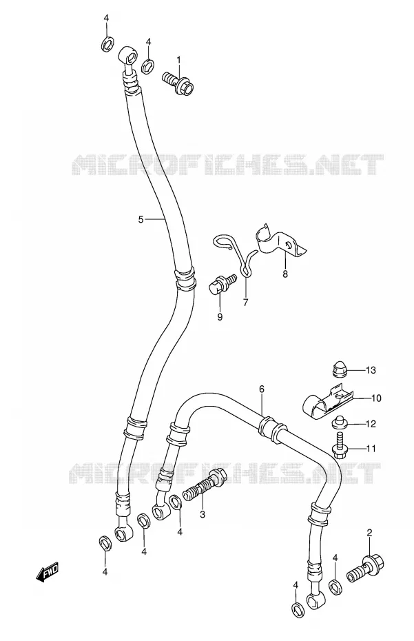 DURITE DE FREIN AVANT (MODELE S/T/V/W) Suzuki MOTO 1100 GSX-R 1993  GSX-R1100WP(E28)