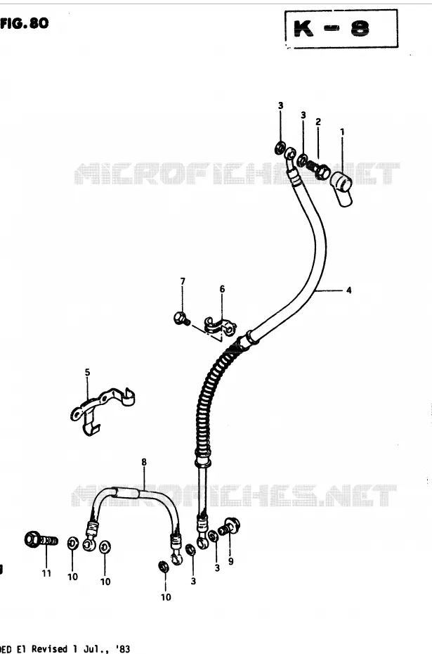 DURITE DE FREIN AVANT Suzuki MOTO 250 GSX 1983  GSX250ED(Z/D)