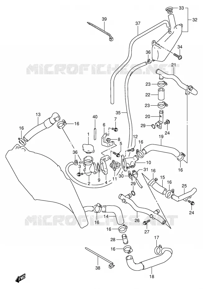 DURITE DE RADIATEUR (MODELE P/R) Suzuki MOTO 1100 GSX-R 1993  GSX-R1100WP(E2)