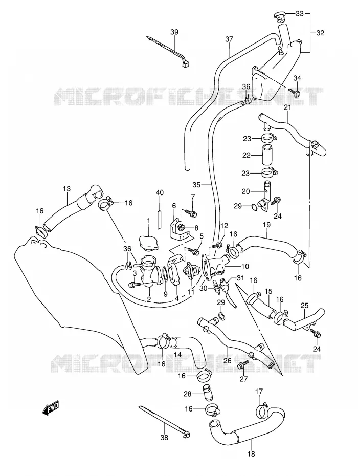 DURITE DE RADIATEUR (MODELE P/R) Suzuki MOTO 1100 GSX-R 1998  GSX-R1100WW(E28)