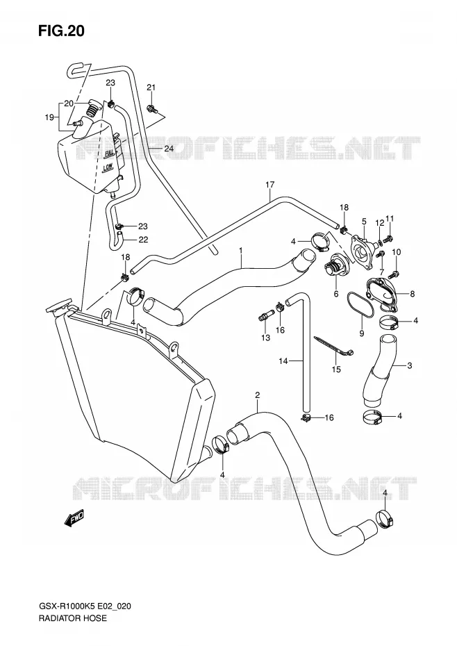 DURITE DE RADIATEUR Suzuki MOTO 1000 GSX-R 2006  GSX-R1000U2K6(E2)