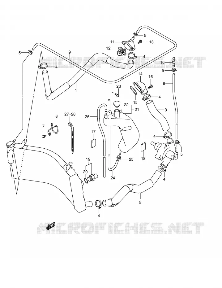 DURITE DE RADIATEUR Suzuki MOTO 1300 HAYABUSA 2006  GSX1300RU2K6(E2)