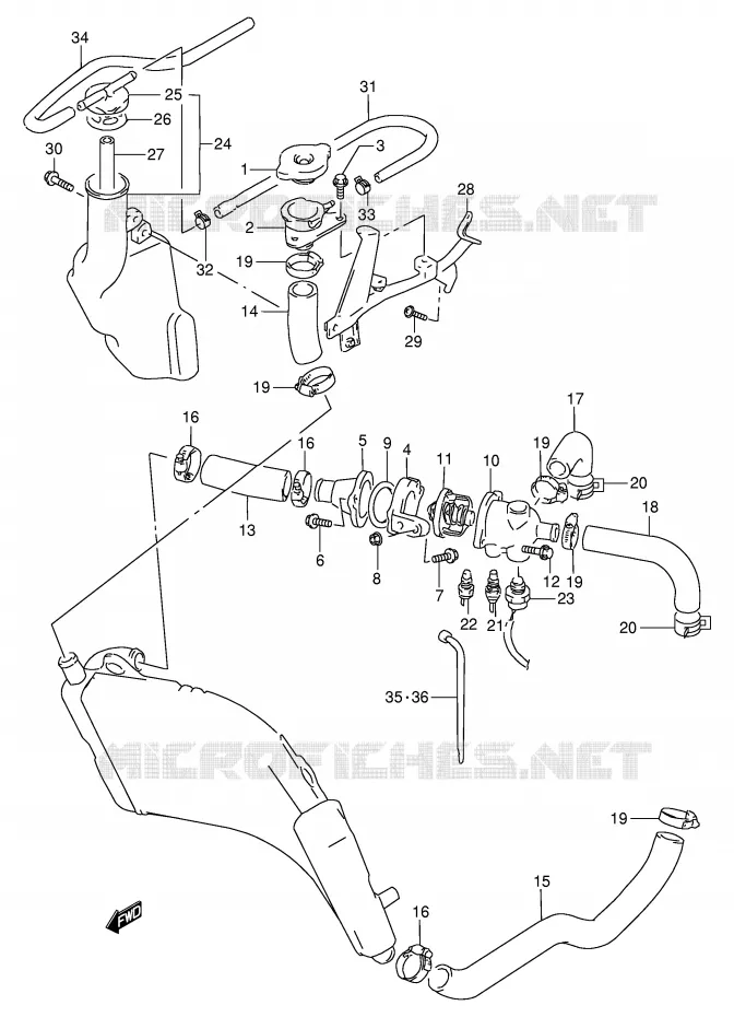 DURITE DE RADIATEUR Suzuki MOTO 250 GSX 1996  GSX250FT(E24)