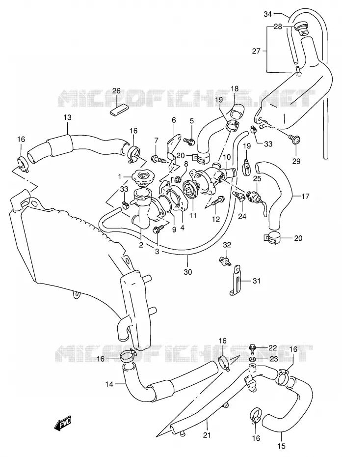DURITE DE RADIATEUR Suzuki MOTO 400 GSX-R 1994  GSX-R400RR(E30)