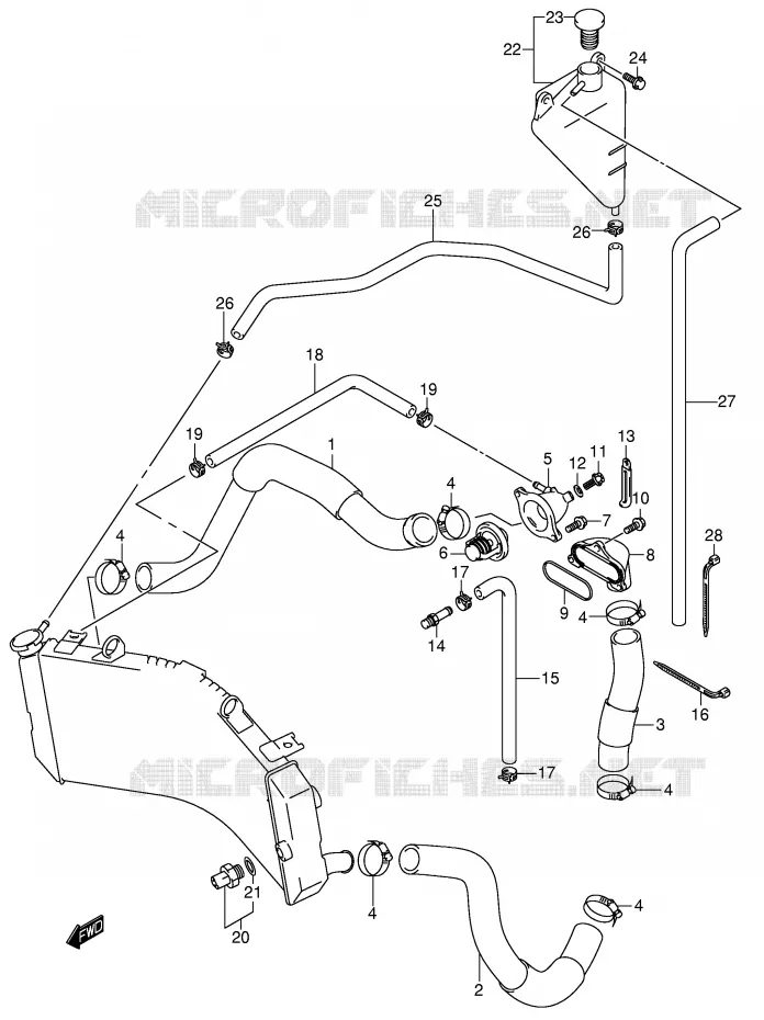 DURITE DE RADIATEUR Suzuki MOTO 600 GSX-R 2001  GSX-R600U2K1(E2)