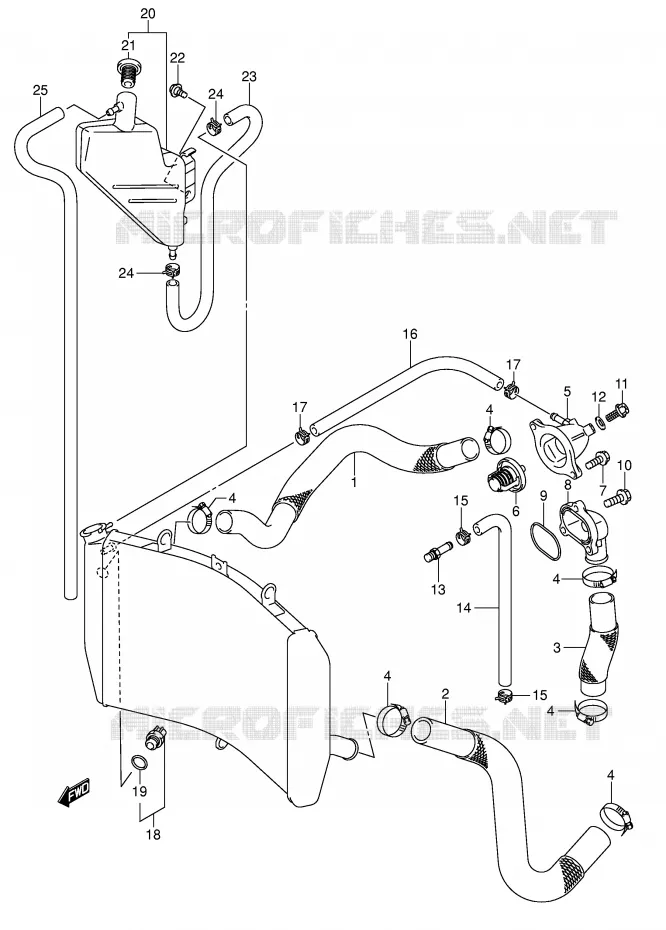 DURITE DE RADIATEUR Suzuki MOTO 750 GSX-R 2004  GSX-R750U2K4(E2)