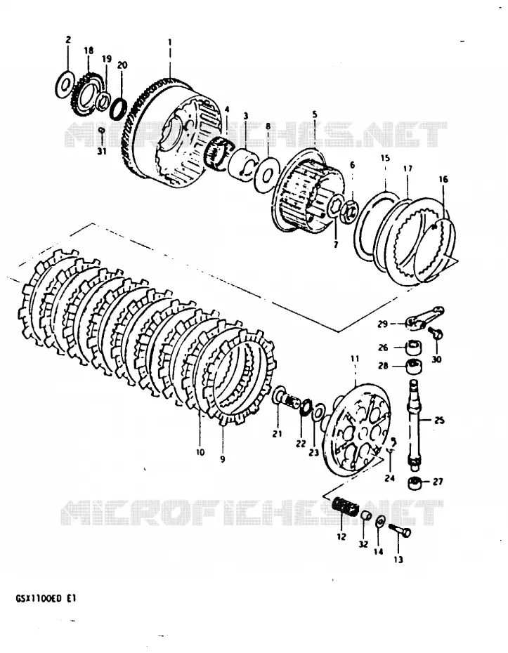 EMBRAYAGE Suzuki MOTO 1100 GSX-E 1983  GSX1100EXD(Z/D)