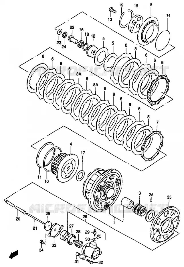 EMBRAYAGE Suzuki MOTO 1200 BANDIT 2000  GSF1200SAY(T/V/W/X/Y)